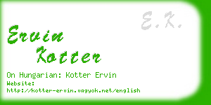 ervin kotter business card